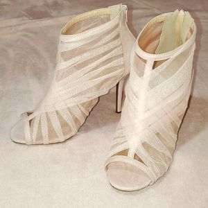 Mesh Peep-Toe Heels